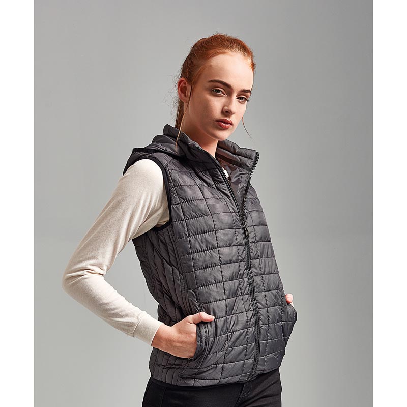 Women's honeycomb hooded gilet - Red XS